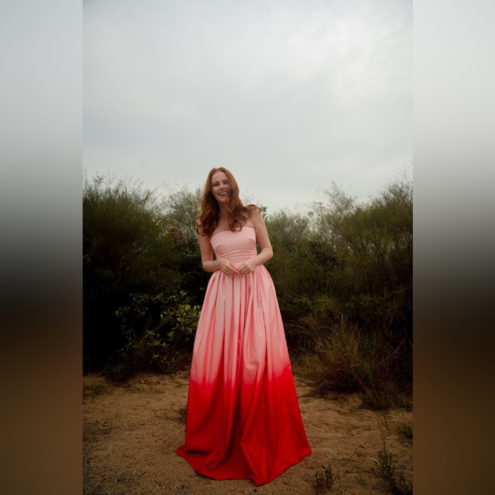 SAU LEE Teigen Gown In Blush Red Ombre, brand new, never worn, no flaws. - Picture 13 of 15